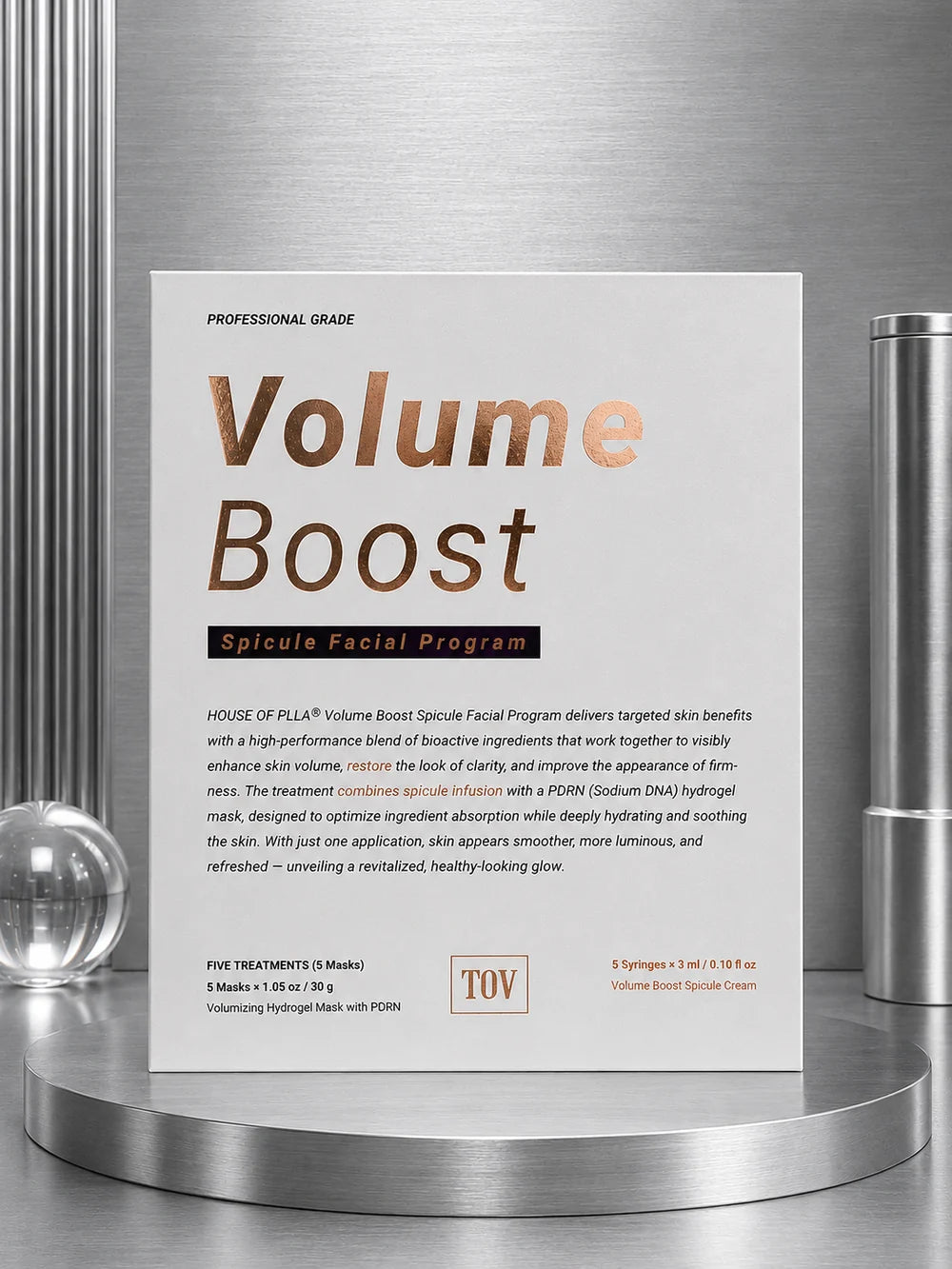 **NEW**HOP Volume Boost Spicule Facial Program | 5 Professional Treatments (5 × 3cc Syringes + 5 Hydrogel Masks)