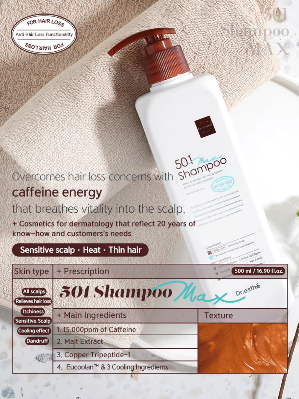 DR. ESTHE

(UPGRADED) 501 Shampoo MAX for Hair loss 500mL